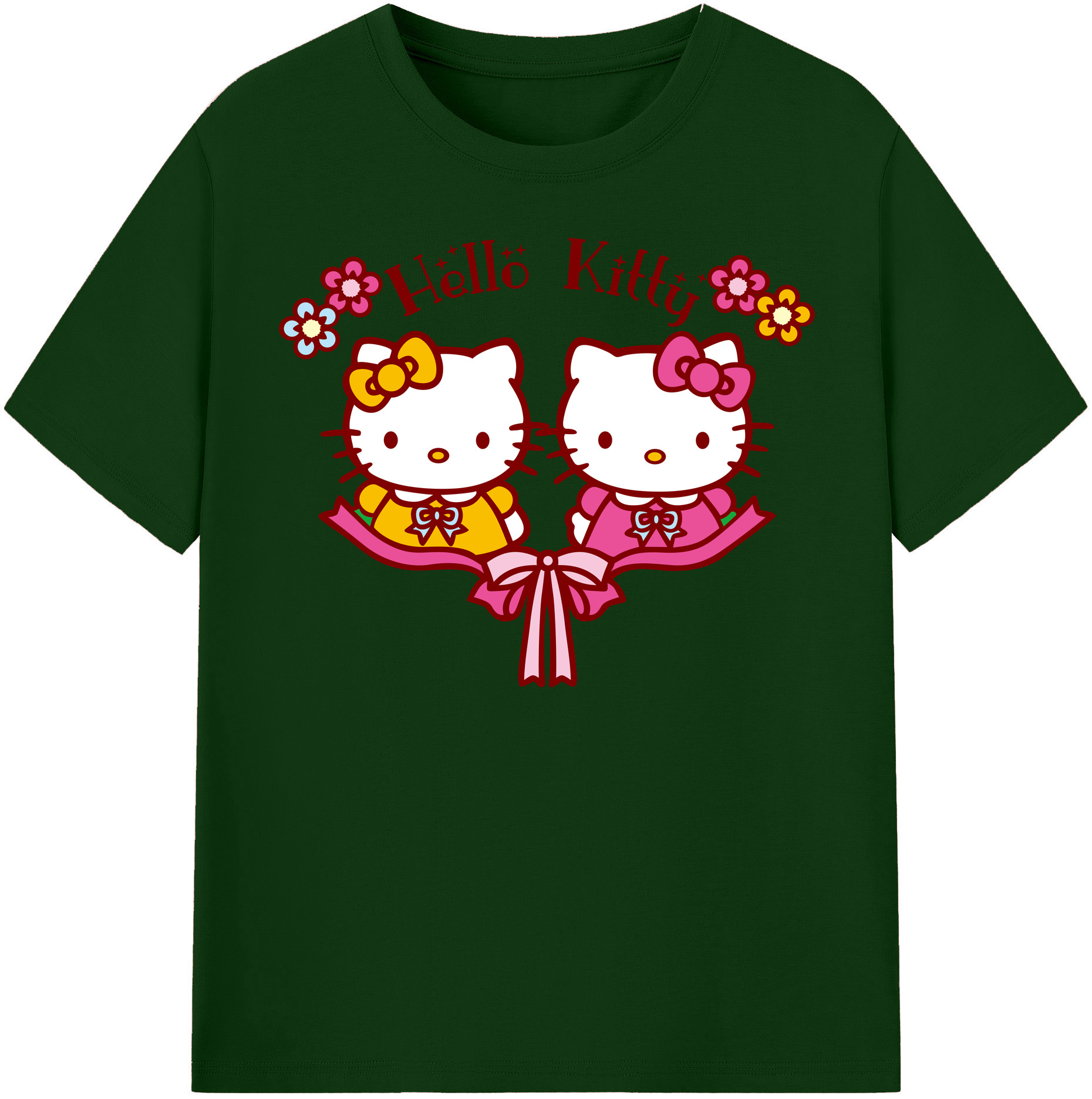 （画像用） Hello Kitty ハローキティ 綿100％半袖Tシャツ（フロントプリント）